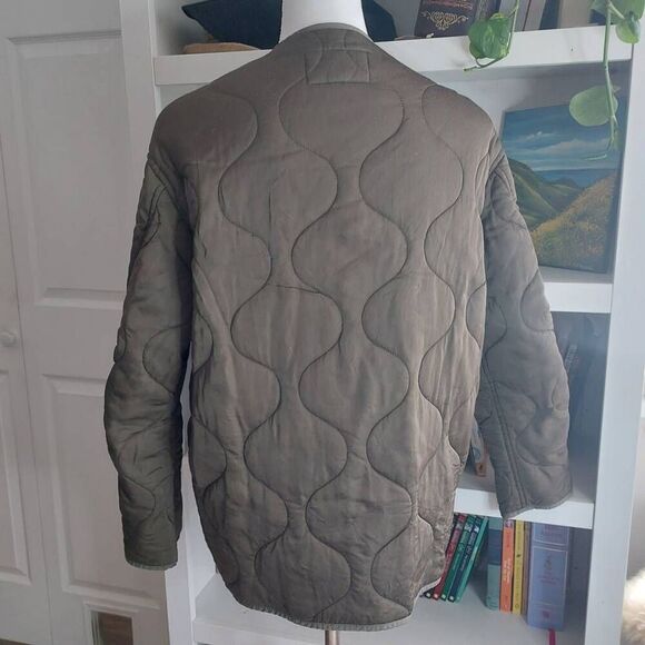 All Saints Hayes Quilted Jacket - Size XS Olive Green - Picture 12 of 15